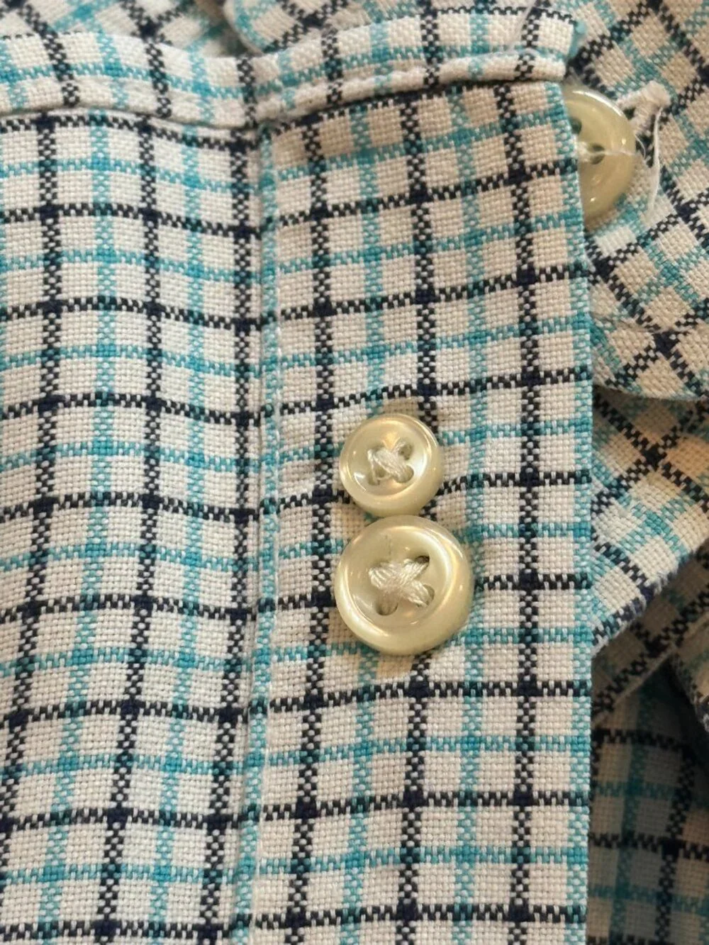 Polo Ralph Lauren Plaid Button Down Shirt Youth XL 18-20 Teal Navy Mens XS EUC